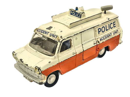 Ford Transit Police Accident Unit Dinky Toys '70 Biały 1:43 Made in England