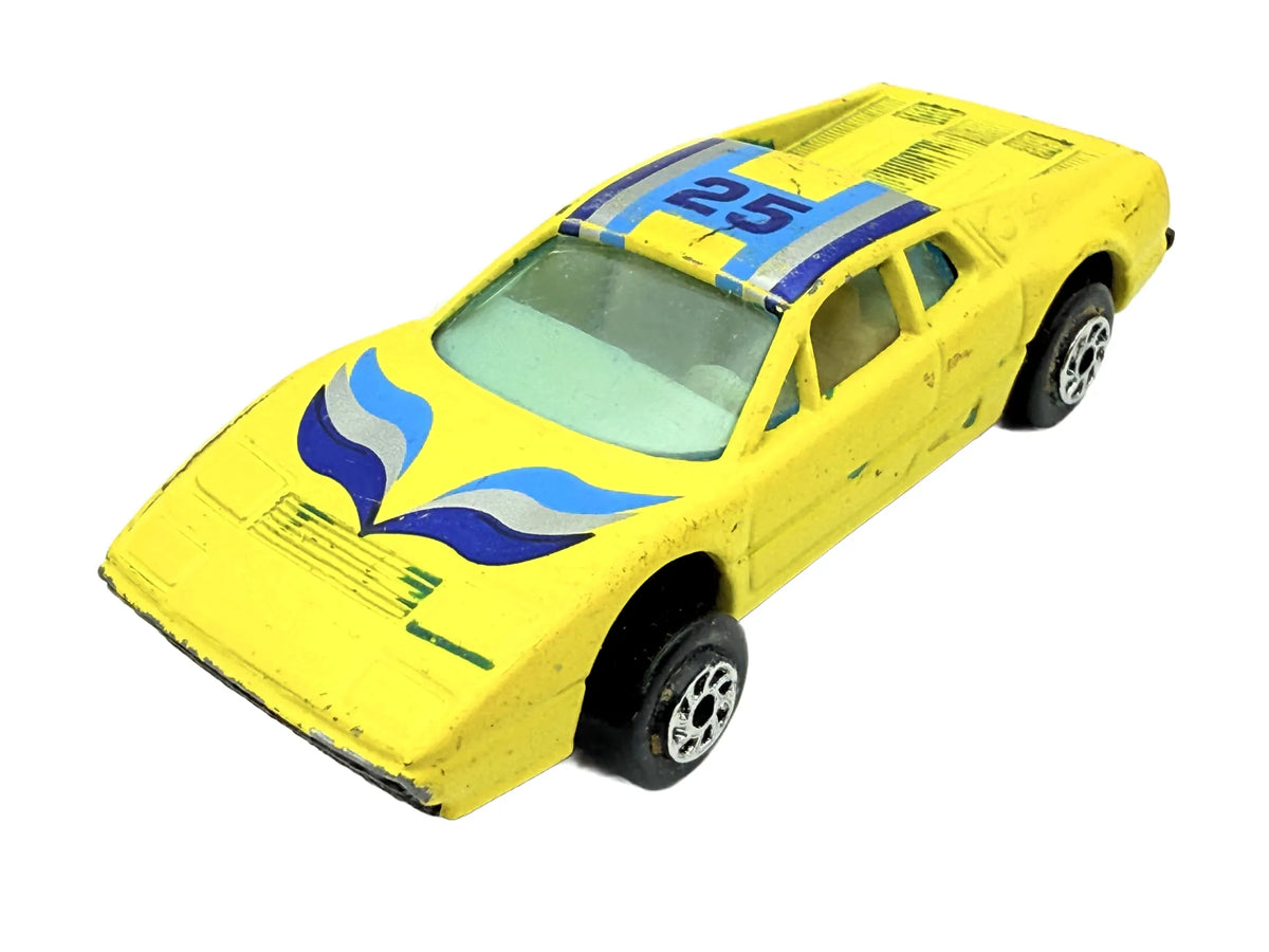 Jak Ferrari 512 S z lat 70-tych, Vintage Model Die cast Żółty 1:64 Resoraki