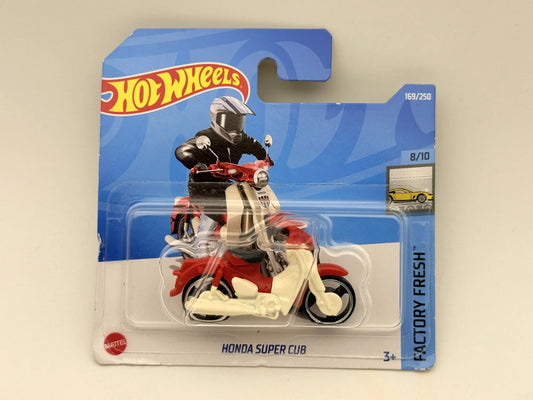 Motocykl HONDA SUPER CUB Factory Fresh Hot Wheels 2022 Czerwony 1:64