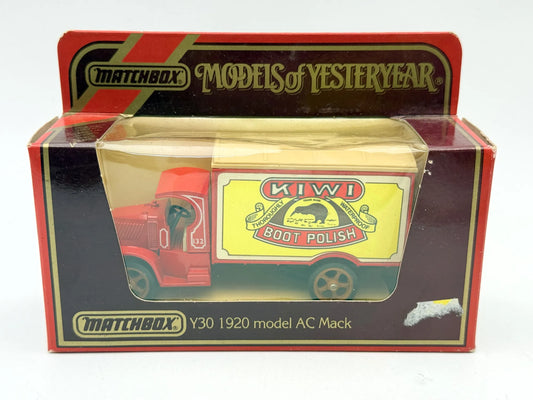 1920 MODEL AC MACK Matchbox 1986 1:46 Made in Macau KIWI BOOT POLISH