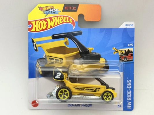 Draggin' Wagon Hw Ride-Ons Hot Wheels 2024 Żółty 1:64 TH Treasure Hunt