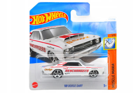 '68 DODGE DART, Hot Wheels 2024, Resoraki, Die cast HTC57-N521, Biały, 1:64