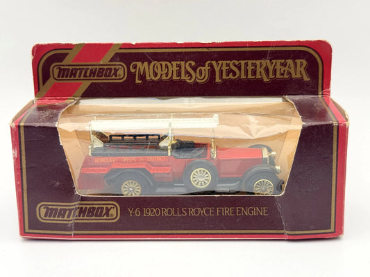 Y-6 1920 ROLLS ROYCE FIRE ENGINE Matchbox 1984 1:48 Made in England