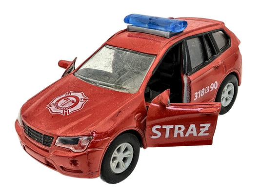 SUV Jak BMW X3 Straż 318D90 Light & Sound Czerwony 1:36 Straż pożarna