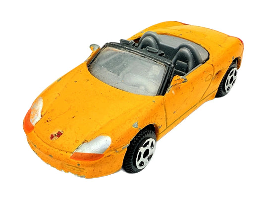 PORSCHE BOXSTER, Kabriolet, (Yatming?), Resoraki, Die cast, Żółty 1:64