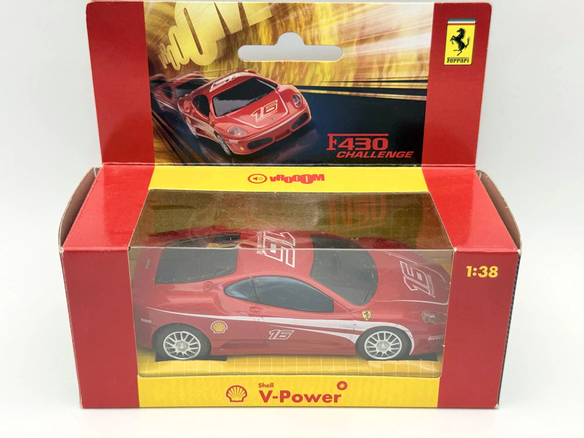 FERRARI F430 CHALLENGE, Shell V-Power, Die cast, Czerwony, 1:38, Resoraki