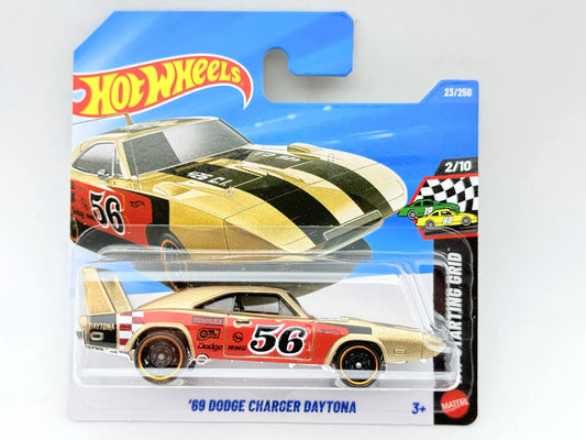 '69 DODGE CHARGER DAYTONA, Hot Wheels 2025, Die cast JJH97, Złoty, 1:64