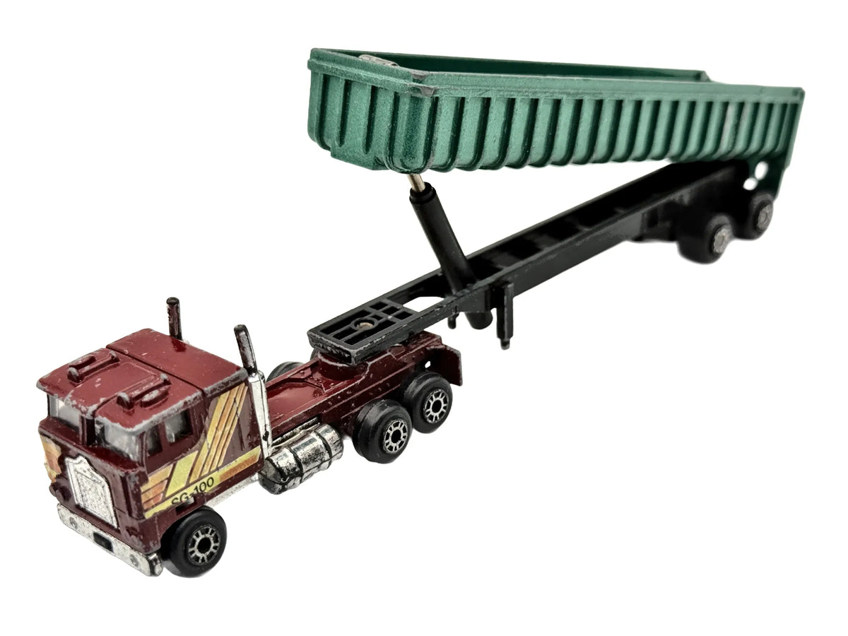 KENWORTH K100 COE Z NACZEPĄ WYWROTKA, Yatming Ok. 1983, Die cast, 1:90