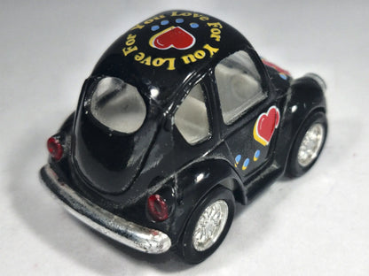 VW Beetle Black Love Bug Car, Kintoy, Die cast 2029101 Czarny 1:64 Resoraki – zdjęcie 3