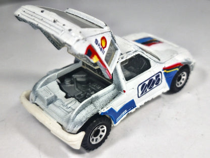 PEUGEOT 205 TURBO 16, Shell, Matchbox 1984, Die cast, Biały, 1:55, Resoraki – zdjęcie 3