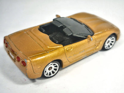 2000 CORVETTE CABRIO, Matchbox 2000, Die cast, Złoty, 1:64, Resoraki – zdjęcie 3