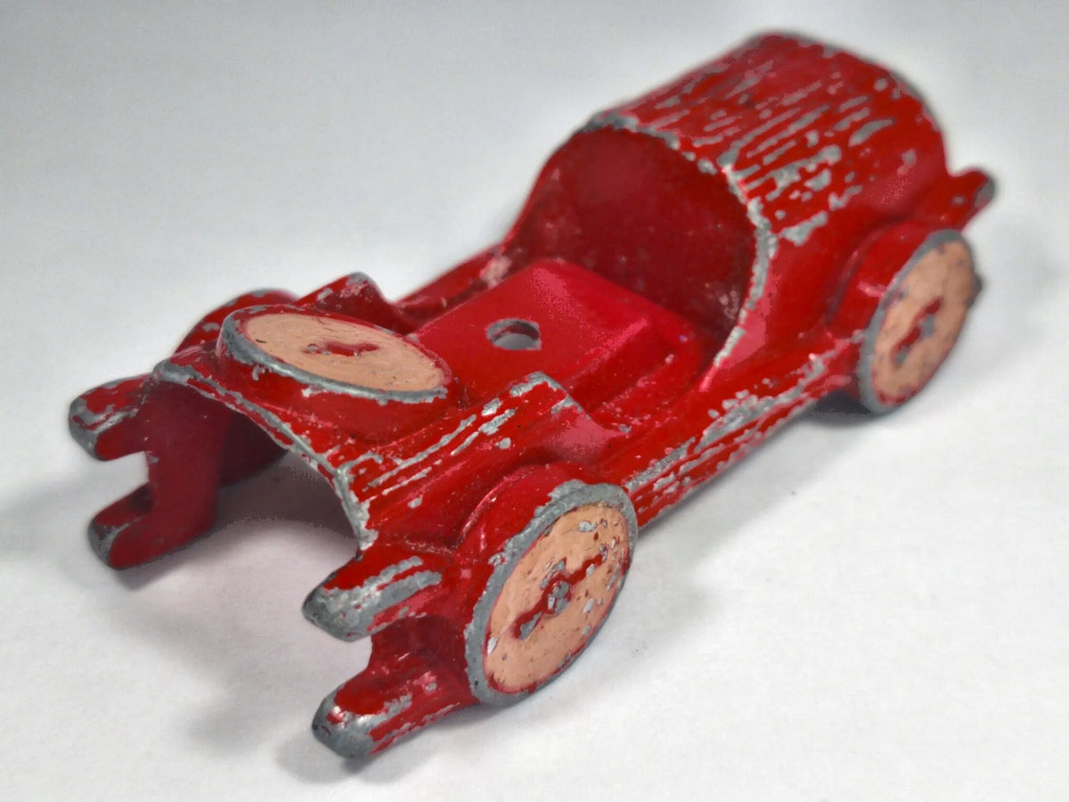 Żeliwny samochodzik wyścigowy A. C. Williams , Zabytek, Czerwony, 1:64 – zdjęcie 3
