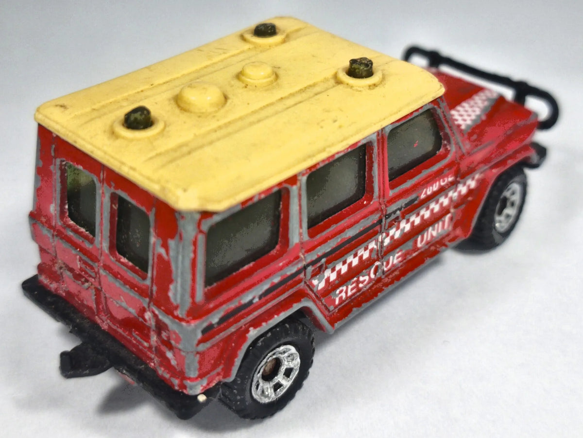 MERCEDES-BENZ 280 GE RESCUE UNIT, Matchbox 1984, Die cast, Czerwony, 1:50 – zdjęcie 3