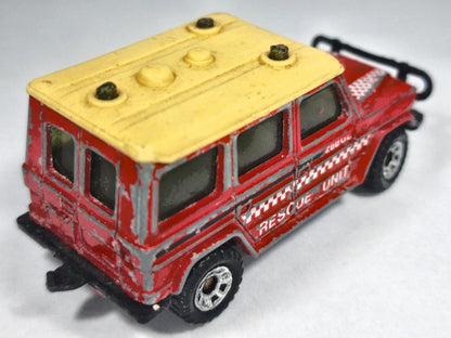 MERCEDES-BENZ 280 GE RESCUE UNIT, Matchbox 1984, Die cast, Czerwony, 1:50 – zdjęcie 3