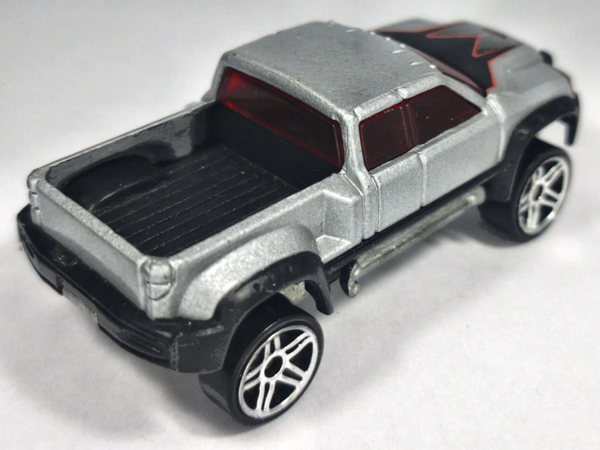 MEGA-DUTY, PICKUP TRUCK, Hot Wheels 2001, Die cast, Srebrny, 1:64, Resoraki – zdjęcie 3
