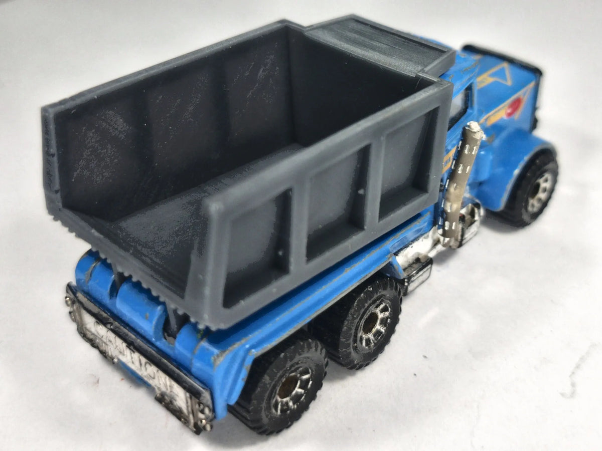 PETERBILT TRUCK, WYWROTKA, Matchbox 1981, Die cast, Niebieski 1:64 Resoraki – zdjęcie 3