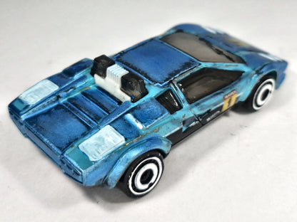 LAMBORGHINI COUNTACH PACE CAR POLICE Hot Wheels 2017 Turkusowy 1:64 – zdjęcie 3
