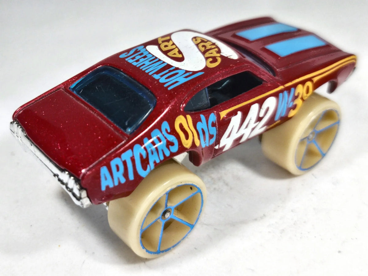 Oldsmobile 442 W-30 Hot Wheels 2006 1:64 CAR CRAFT Luzak Bordowy Muscle Car – zdjęcie 3
