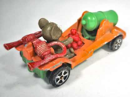 TOM & JERRY Cannon Go-Cart, Corgi 1970 Made in Gt Britain Pomarańczowy 1:64 – zdjęcie 3