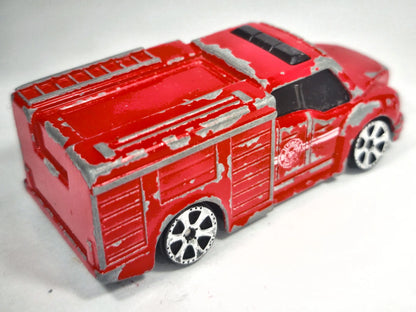 FIRE TRUCK (Straż pożarna) Motor Max, Die cast 6189/6190, Czerwony, 1:64 – zdjęcie 3
