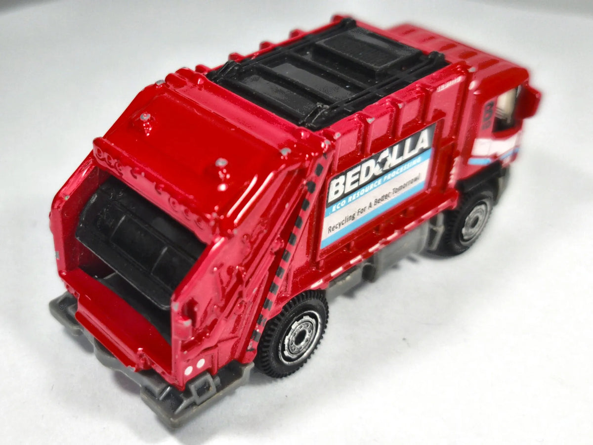 Garbage Truck Matchbox 2008 1:87 Śmieciarka BEDOLLA Luzak Czerwony – zdjęcie 3