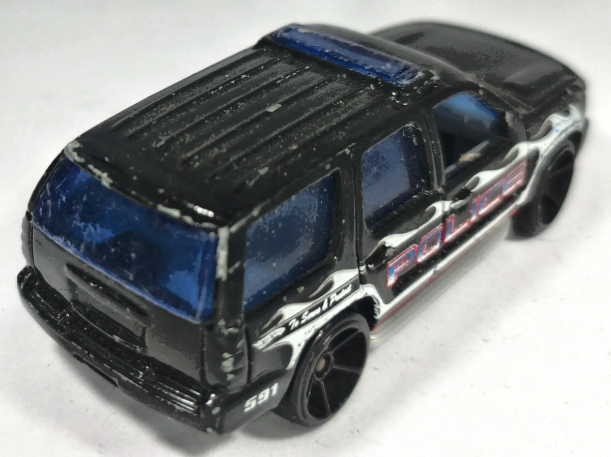 Chevrolet Tahoe Hot Wheels 2006 1:64 POLICE Luzak Czarny Policja – zdjęcie 3