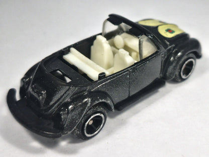 "VOLKSWAGON" VW BEETLE CABRIO (GARBUS), Zee Toys 1975, Die cast Czarny 1:58 – zdjęcie 3