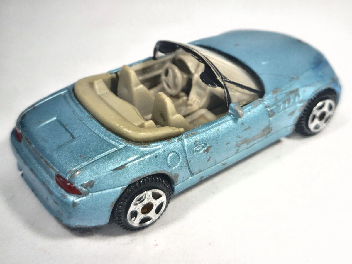 BMW Z3 CABRIO, OPEN TOP CAR RARE, Die cast MB 38, Niebieski, 1:60, Resoraki – zdjęcie 3