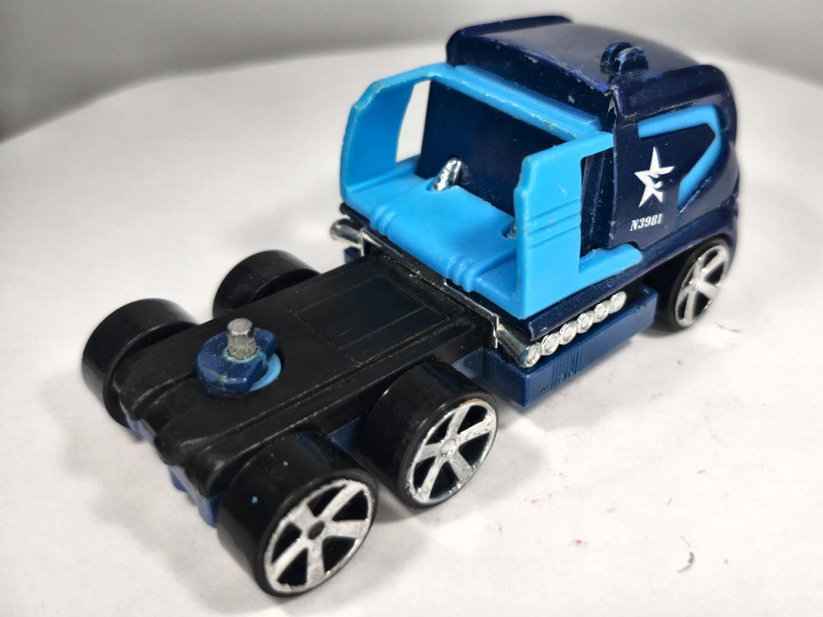 Mission Control Rig Truckin' Transporter Hot Wheels 2004 Niebieski 1:64 – zdjęcie 3