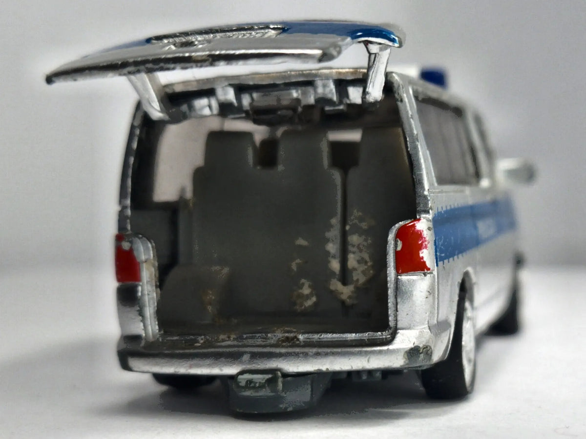 VOLKSWAGEN TRANSPORTER T5 POLICJA, Siku, Die cast 1070 1338, Srebrny, 1:55 – zdjęcie 6