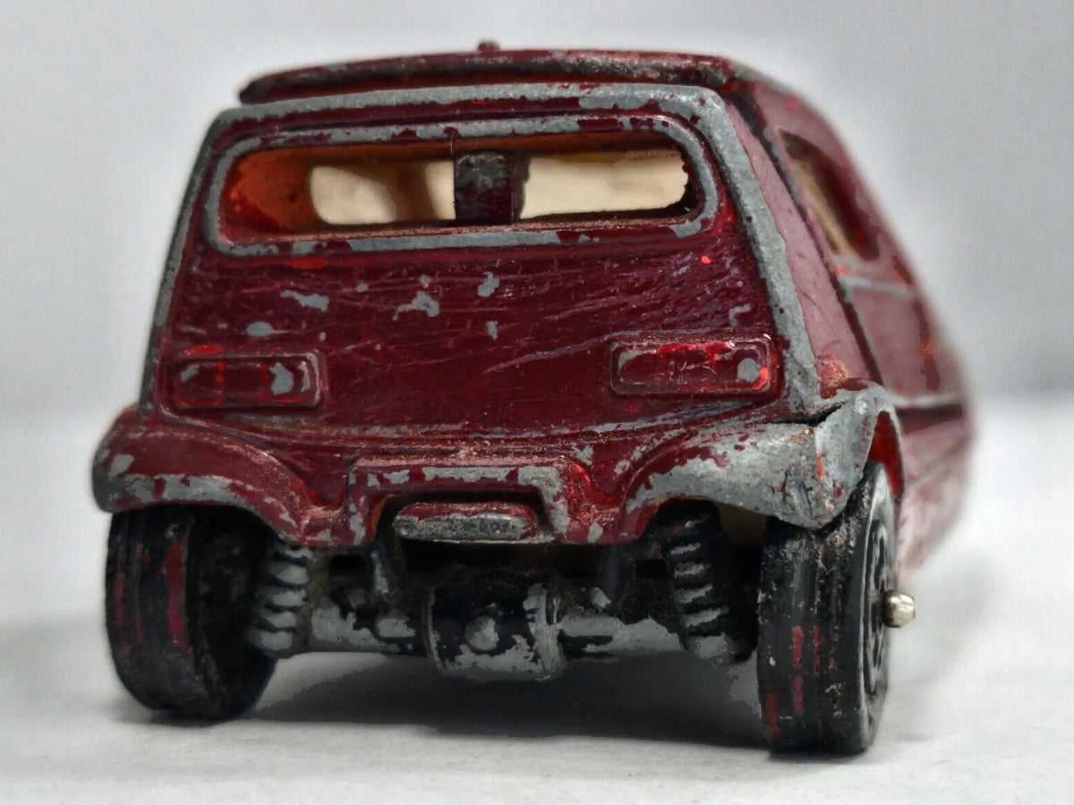 BOND BUG 700 E.S. Whizzwheels Corgi 1969 Bordowy 1:43 Made in Gt Britain – zdjęcie 6