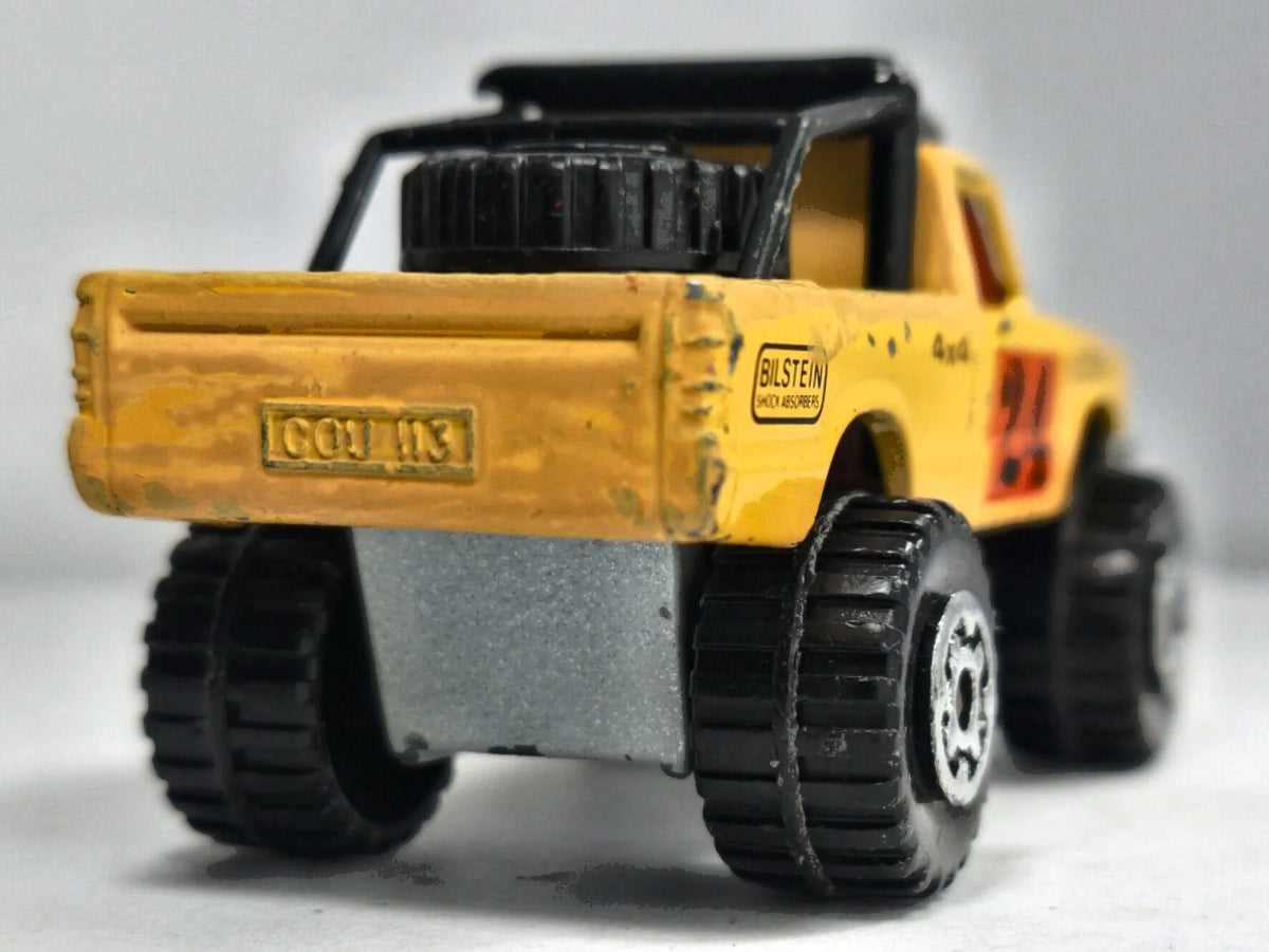 4X4 Open Back Truck Matchbox 1981 Żółty 1:64 Made in Macau – zdjęcie 6