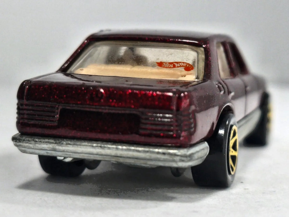 1983 MERCEDES-BENZ 380 SEL Hot Wheels 1991 Bordowy 1:64 2xMetal – zdjęcie 6