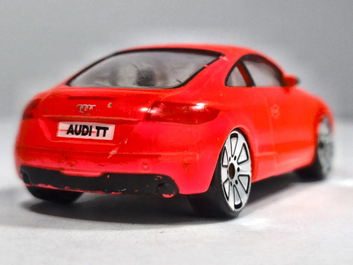 AUDI TT RS COUPE, Realtoy, Die cast 190E3G Jaskrawy Czerwony 1:64, Resoraki – zdjęcie 6