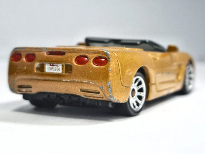 2000 CORVETTE CABRIO, Matchbox 2000, Die cast, Złoty, 1:64, Resoraki – zdjęcie 6