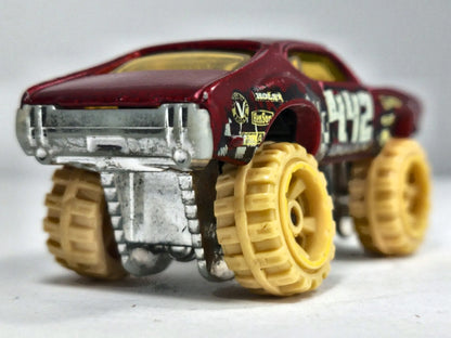 Olds 442 Hot Wheels 1970 1:64 Muscle car HEAT Luzak Czerwony – zdjęcie 6
