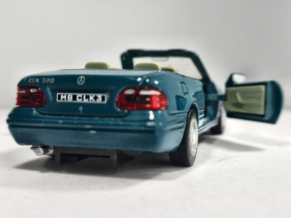 MERCEDES BENZ CLK CABRIO, Hongwell ok 2005, Die cast, Zielony 1:40 Resoraki – zdjęcie 6