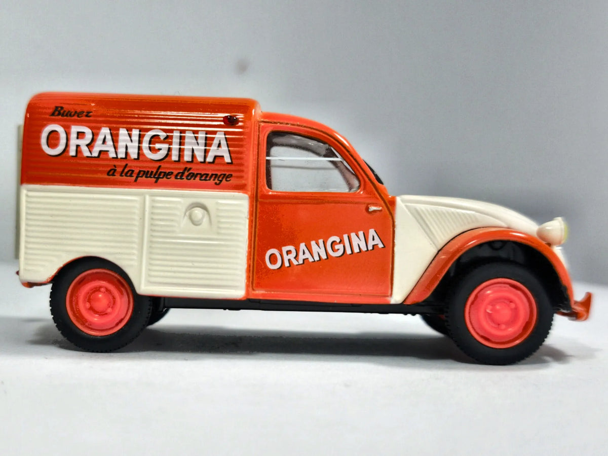 Citroën 2Cv Fourgonnette Norev '80 Czerwony 1:43 Made in France Orangina – zdjęcie 4