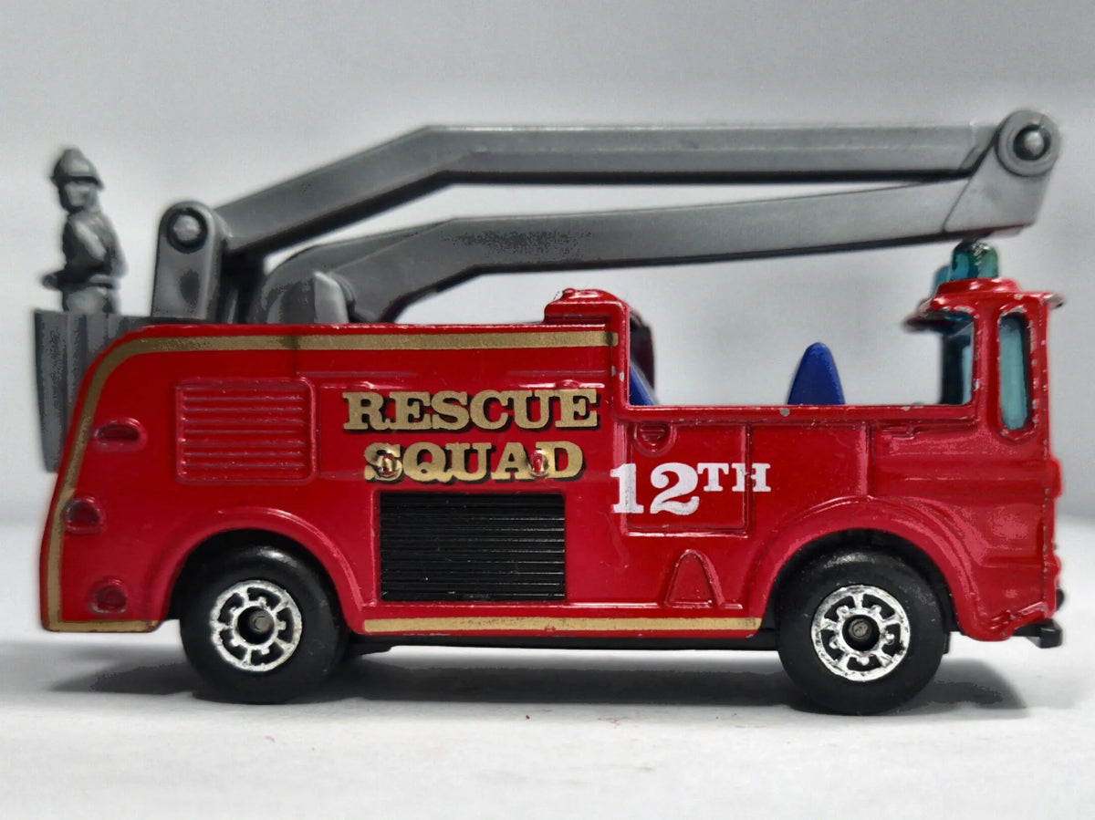 SNORKEL RESCUE SQUAD, STRAŻ POŻARNA, Matchbox 1981, Czerwony 1:100 Resoraki – zdjęcie 4