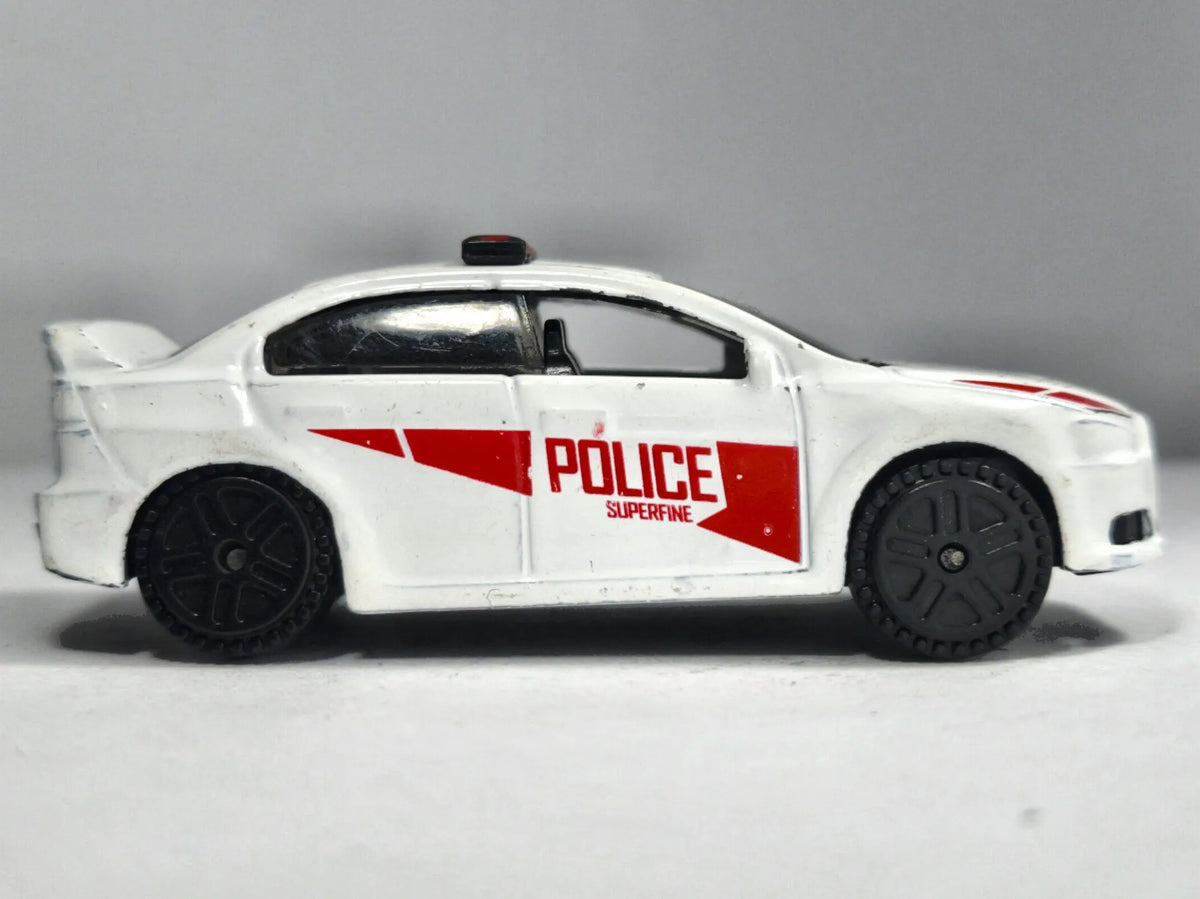 Jak Mitsubishi Lancer Evolution X Police, Die cast, Biały, 1:64, Resoraki – zdjęcie 4