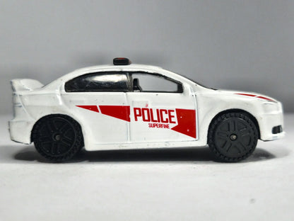 Jak Mitsubishi Lancer Evolution X Police, Die cast, Biały, 1:64, Resoraki – zdjęcie 4