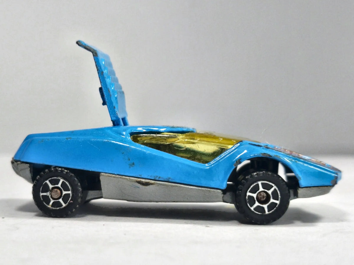Datsun 126X Superfast Zylmex 1987 Niebieski 1:64 Made in England – zdjęcie 4