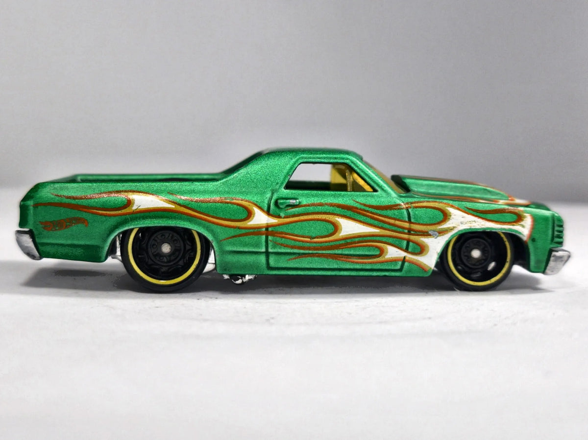 '71 Chevrolet El Camino Hot Wheels 2013 1:64 Pickup Luzak Zielony – zdjęcie 4
