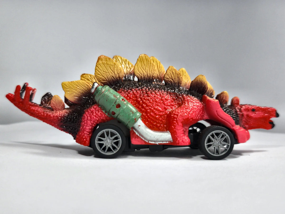 Samochód W Kształcie Stegozaura Dinobros Czerwony 1:55 – zdjęcie 4
