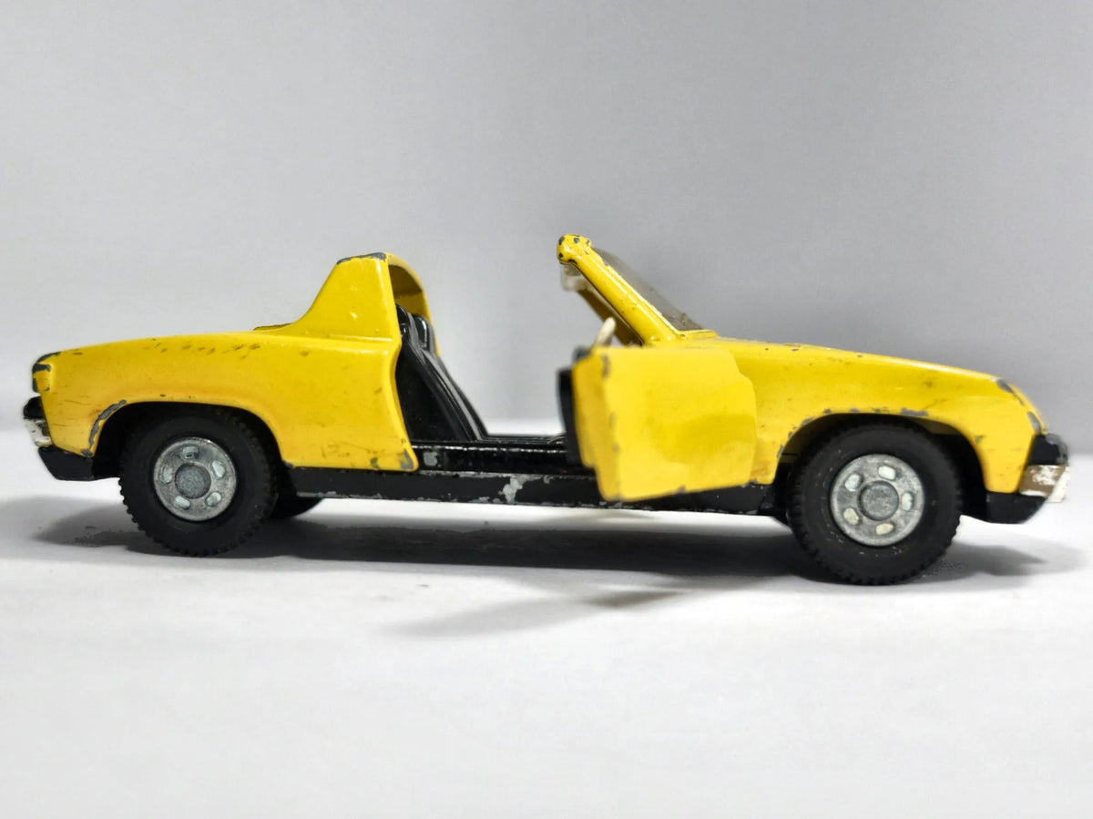 V/W PORSCHE 914 CABRIO Dinky Toys '70 Żółty 1:43 Made in England – zdjęcie 4