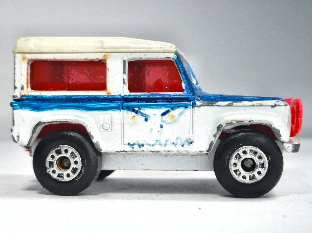 LAND ROVER NINETY, Matchbox 1987, Die cast, Biały, 1:64, Resoraki – zdjęcie 4