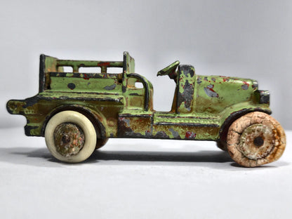 WOJSKOWA CIĘŻARÓWKA Z ODLEW ŻELIWNY Hubley 1920's 1:43 Made in England – zdjęcie 4