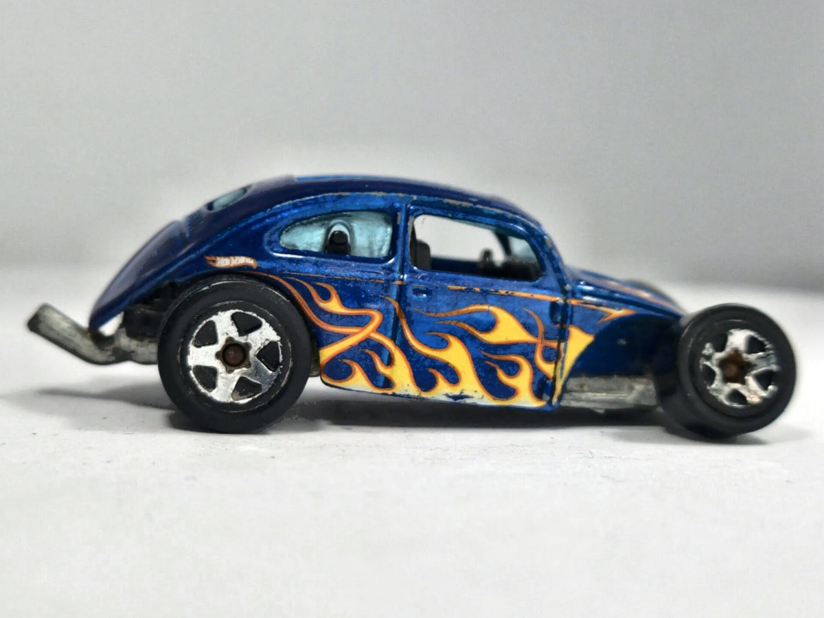 Custom Volkswagen Beetle Hot Wheels 1:64 Luzak Niebieski 2xMetal – zdjęcie 4