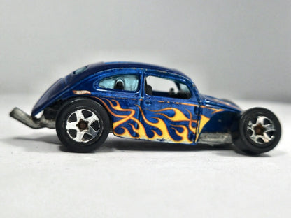 Custom Volkswagen Beetle Hot Wheels 1:64 Luzak Niebieski 2xMetal – zdjęcie 4