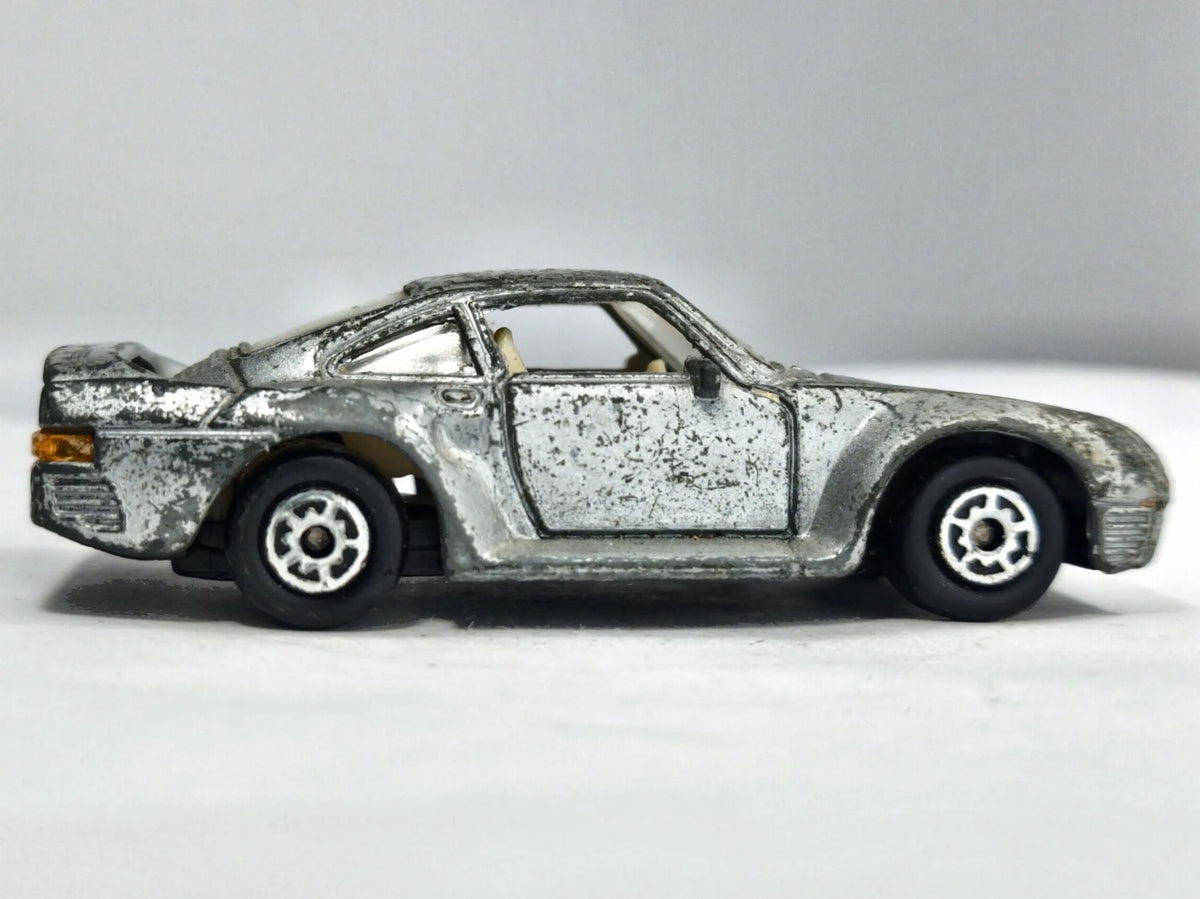 Porsche 959 MC Toy 1986 1:55 Luzak Srebrny Vintage Model – zdjęcie 4